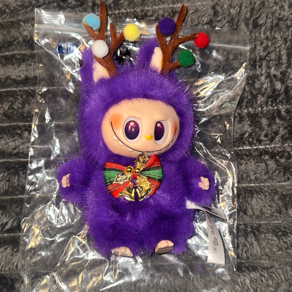 Purple Customized Reindeer Christmas Labubu